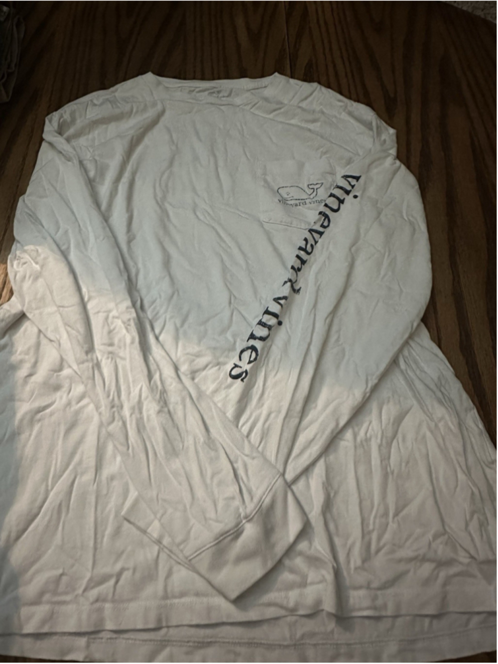 Vineyard Vines Men's White Logo Graphic T-Shirt Long Sleeve Crew Neck Size L